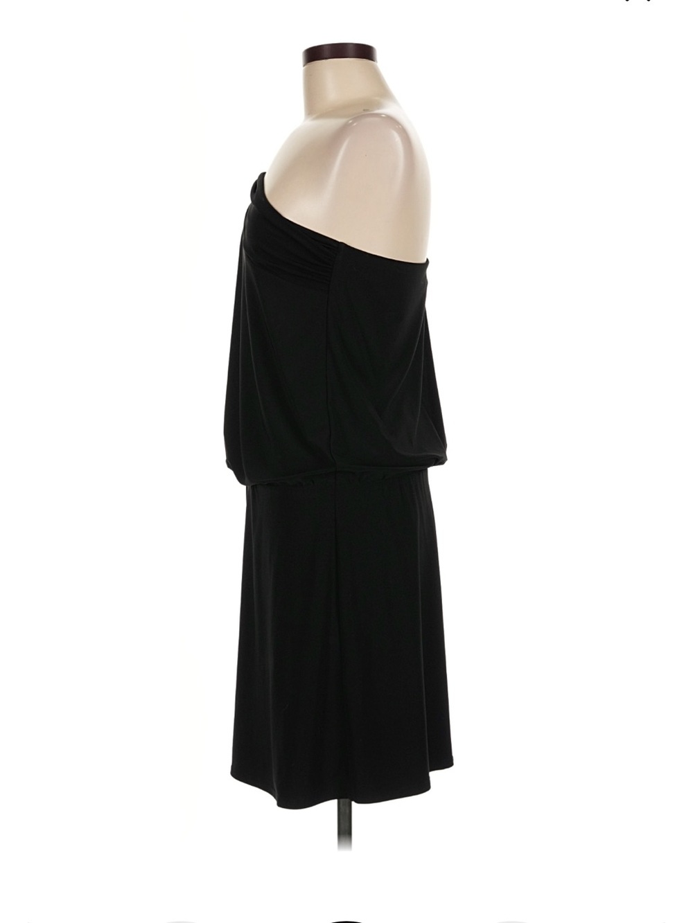 White House Black Market Black One-Shoulder Draped Dress - Picture 3 of 8